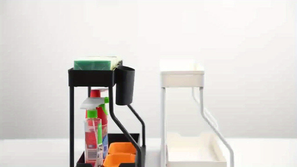 2pcs Under Sink Organizer with Sliding Shelves Multi-Purpose Black Plastic Storage Basket for Bathroom and Kitchen Cabinet Durable Construction Bathroom - product image 13