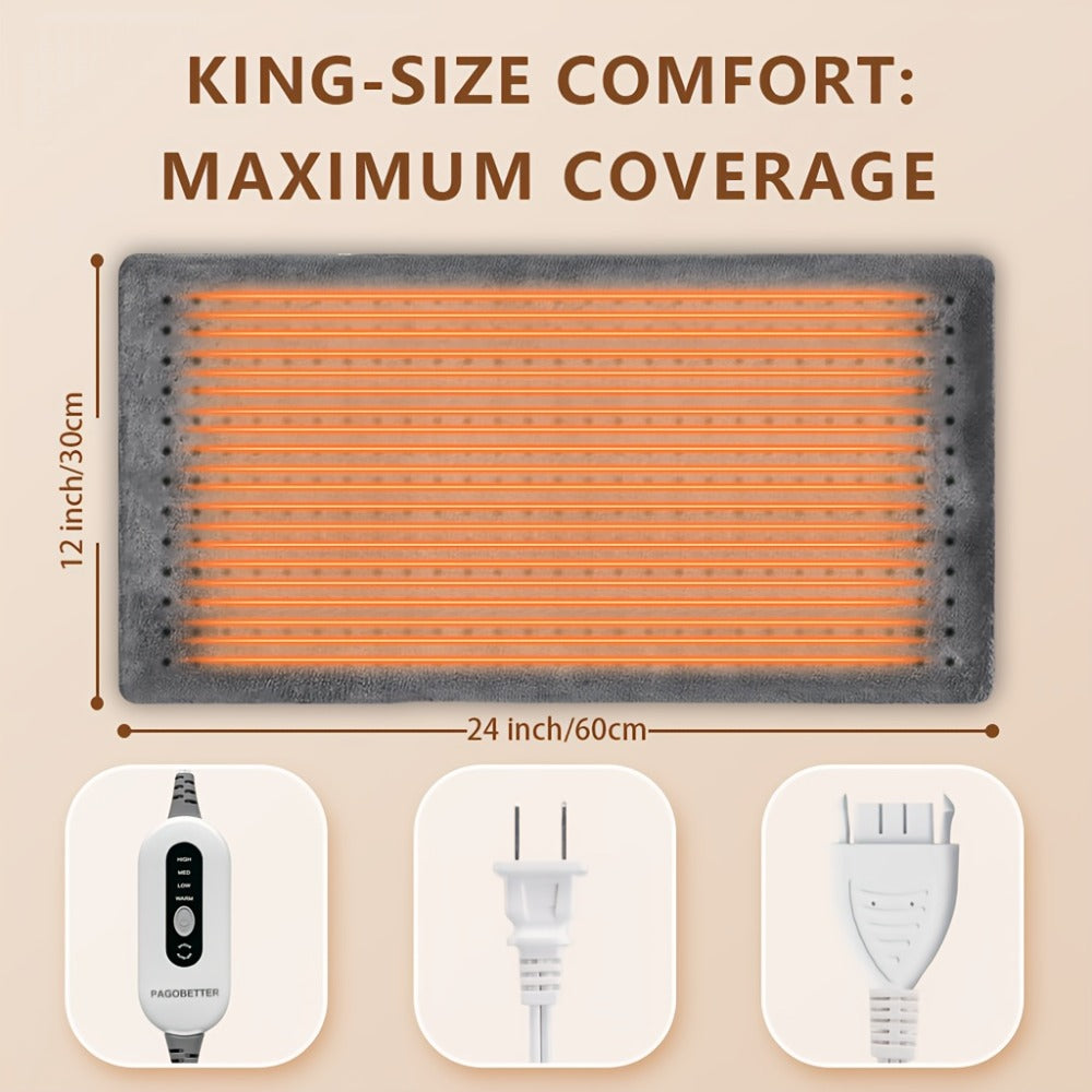 Heating Pad for Back & Neck Pain Relief – Ultra Soft Flannel, Fast Heating, Dry & Moist Heat, Auto Shut-Off, Machine Washable (Small 12x15in / Standard 12x24in / Large 17x33in) - product image 4
