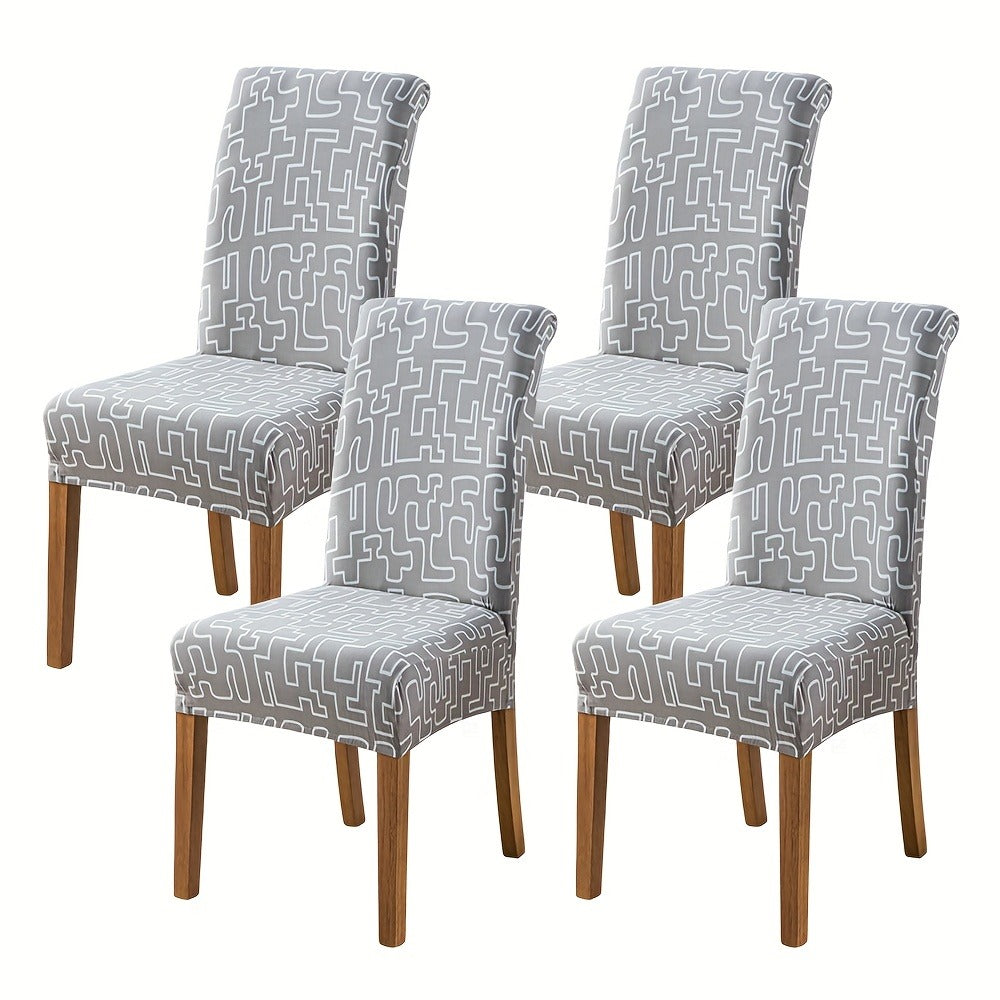 Dining Chair Covers Slipcovers Set of 4 or 6 - Spandex Stretch Milk Velvet Removable Washable Parsons Chair Protector | Anti-Slip Elastic Band | Multiple Prints | Kitchen Dining Ro - product image 14