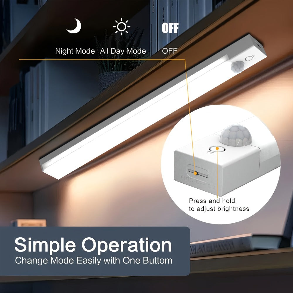 Motion Sensor Light 3 Pack USB Rechargeable LED Cabinet Light Dimmable 3 Color Temps Magnetic Base for Kitchen Closet Stairs Hallway Bedroom 7.87" 11.81" - product image 4