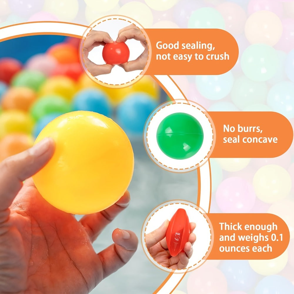Colorful Plastic Ball Pit Balls for Kids | Perfect for Birthday Parties & Fun Gatherings | 100 or 200pcs Vibrant Mixed Color Balls for Ball Pools, Bounce - product image 4
