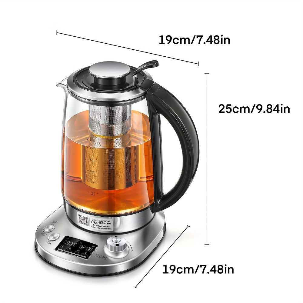 Electric Tea Kettle with 9 Temperature Control Presets – 1.7L Borosilicate Glass Kettle, 1200W, Removable Infuser, 2-Hour Keep Warm, Stainless Steel Hot Water & Tea Pot for Home &  - product image 10