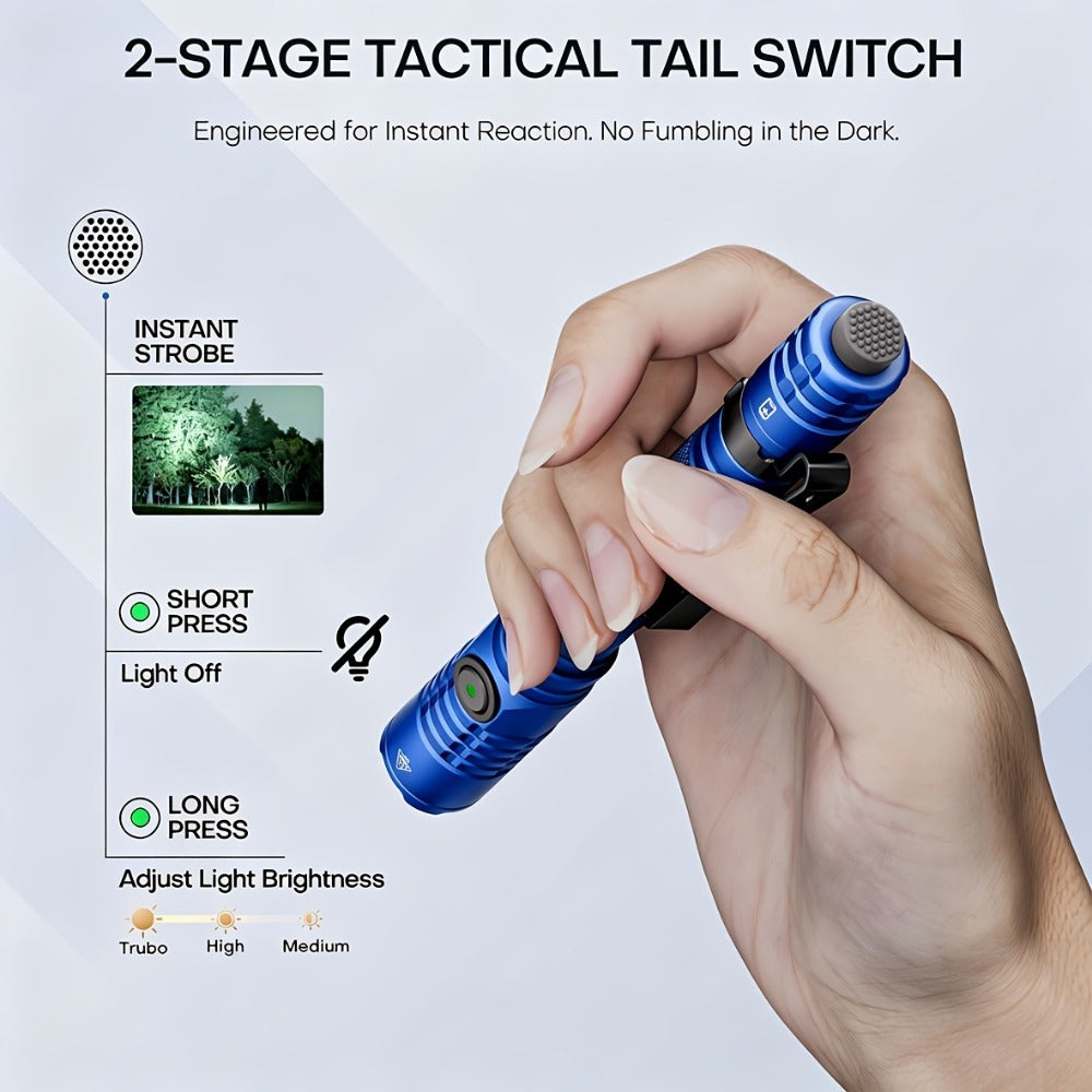 Tactical Penlight 1200 Lumen EDC Flashlight | High-Brightness Torch with Tail Switch Multi-Mode | Slim Pocket Light for Everyday Carry, Camping, Outdoor Activities & Work Lighting - product image 2