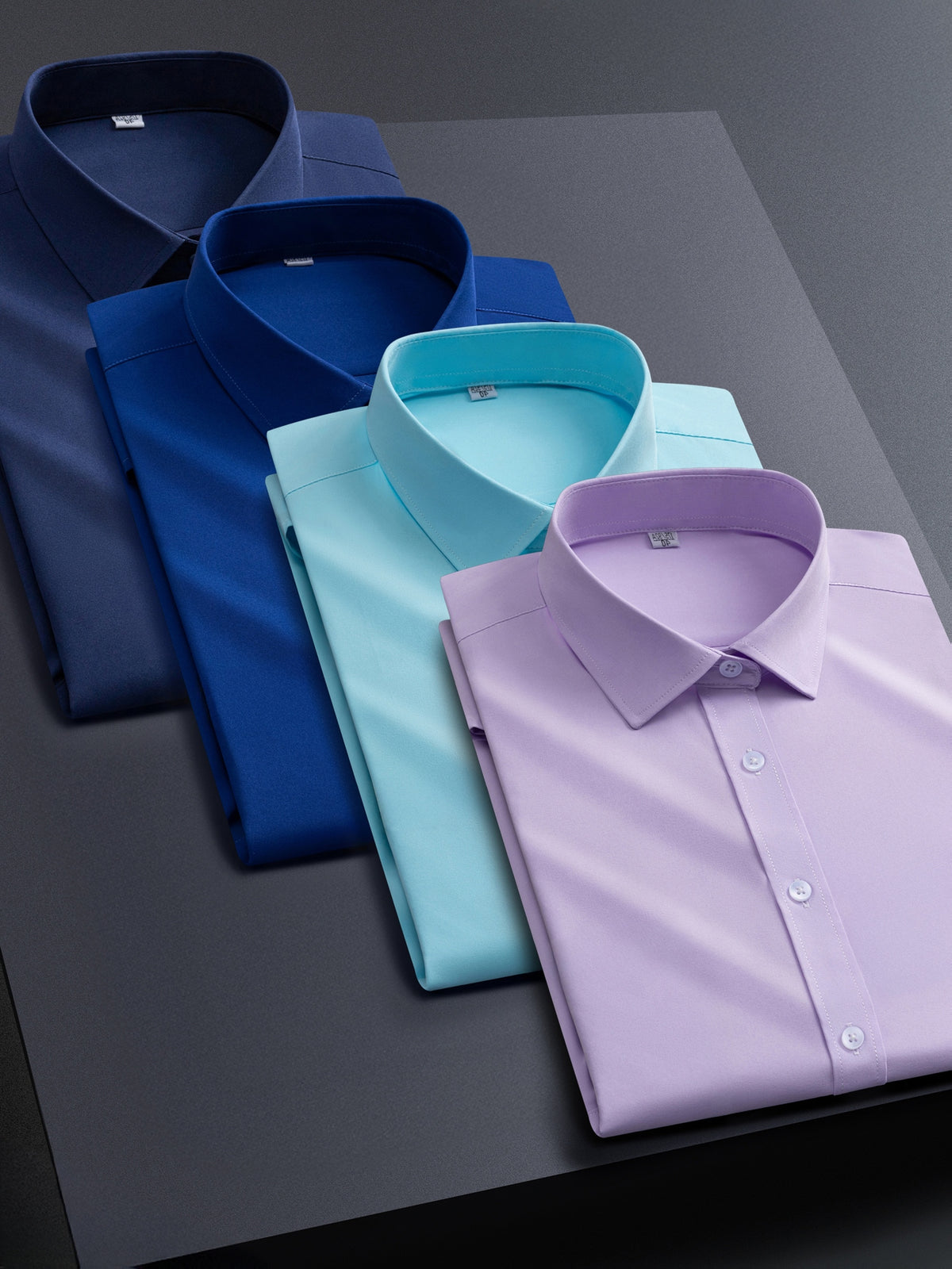 4pcs Men's Stretch Long Sleeve Dress Shirts - Professional Business Casual Blouses with Classic Collar, Solid Color, Comfortable & Stylish for Office - product image 24