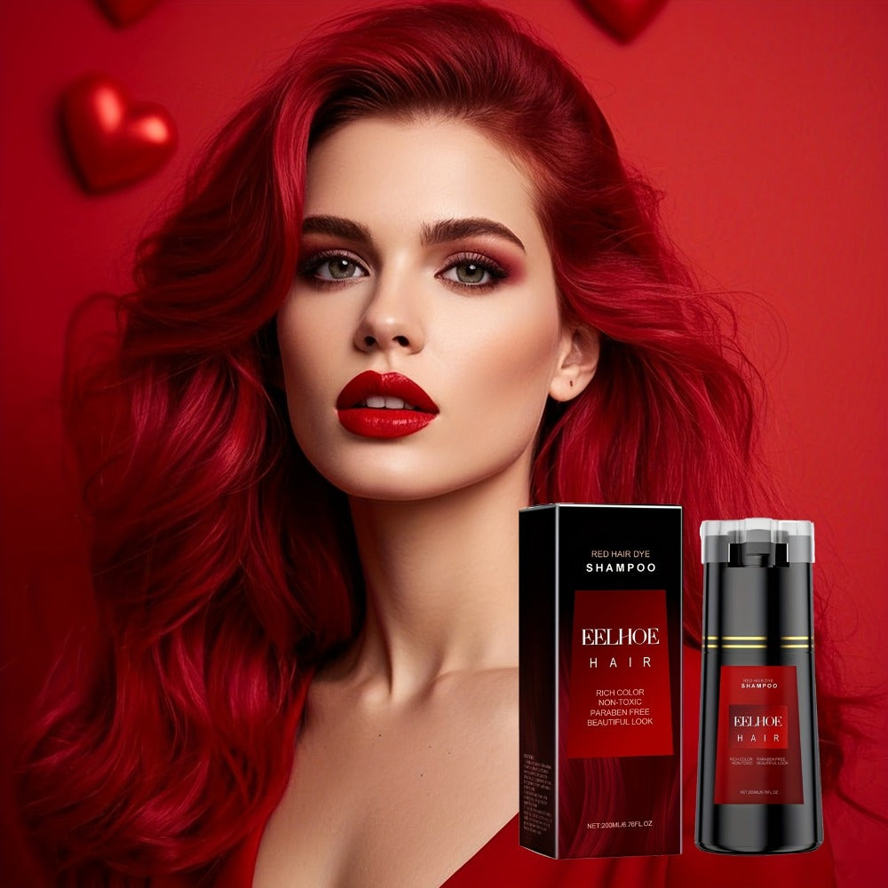Red Color Depositing Shampoo 3-in-1 for Women - Easy At-Home Hair Dye Colors Moisturizes & Cleanses in One Step Vibrant Uniform Red Semi Permanent Hair Color Soft Shiny Finish 200m - product image 4