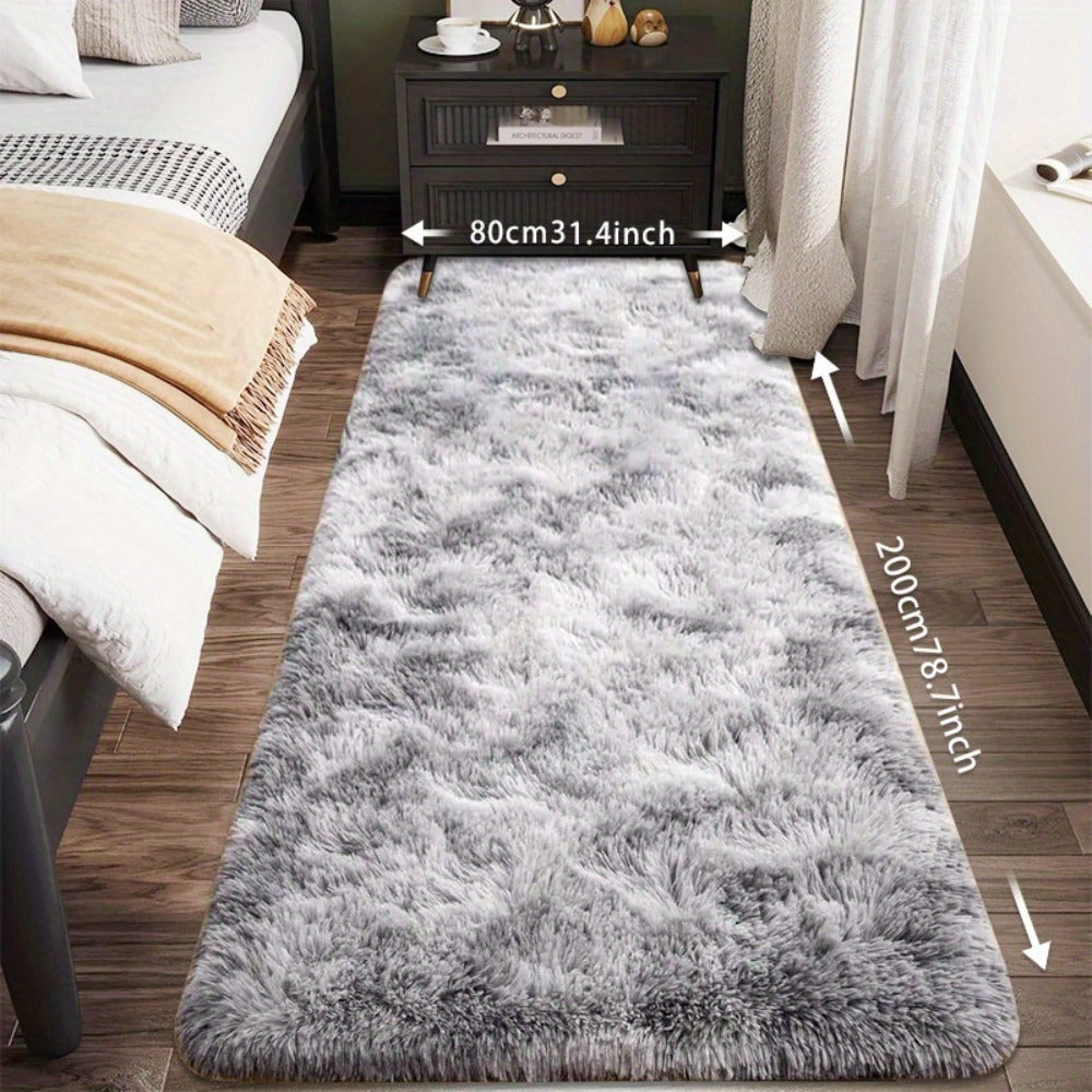 Tie-Dye Plush Fluffy Mat Absorbent Non-Slip – Luxury Soft Bathroom Rug for Living Room & Bedroom, Modern Home Decor Floor Mat, 31.5x78.7 in – Light Grey, Dark Gray, Light Pink, Bla - product image 6