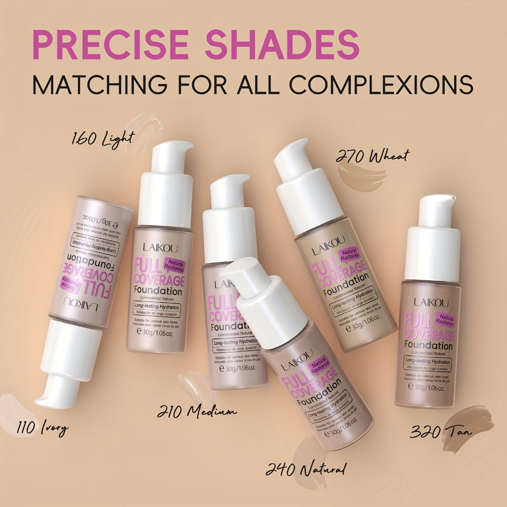 Hydrating Foundation 2 Pack Full Coverage Waterproof Long Lasting Hyaluronic Acid Pear Powder Invisible Pores Flawless Skin 6 Shades Ivory to Tan for Women Daily Office - product image 4