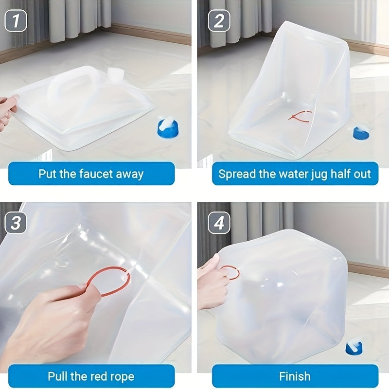 Foldable Water Storage Container 5.28 Gallon | Food-Grade BPA-Free Collapsible Water Jug with Spigot & Handle | Hiking | Leak-Proof Rectangular Design for Camping | Emergency Backup | Road Trips & Outdoor Use