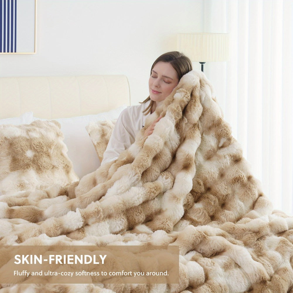 Faux Rabbit Fur Throw Blanket – Ultra-Soft Plush Fleece for Bed, Couch, Sofa & Travel, All Season, 11 Colors, Throw to King Size - product image 7