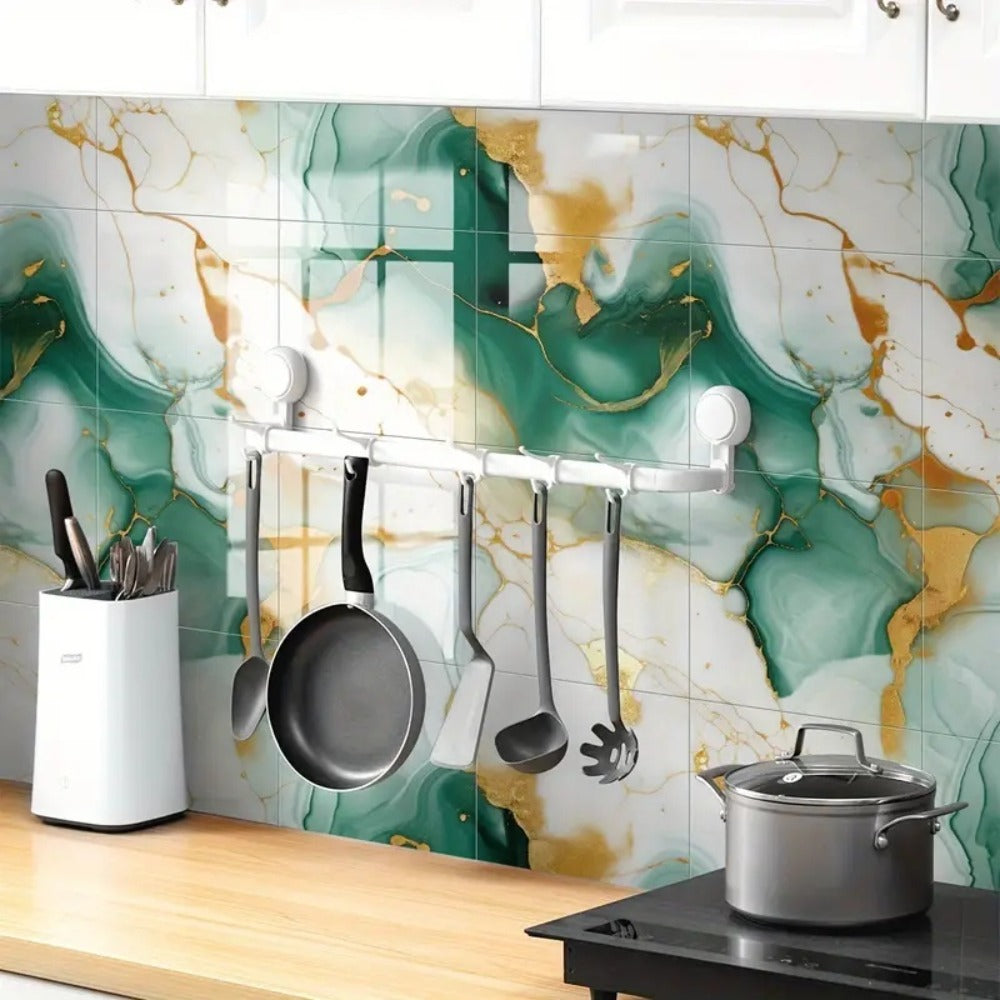 Self-Adhesive PVC Marble Tile Stickers 20pcs 30x30cm Waterproof Wall Panels for Bathroom Kitchen Living Room Backsplash Decor - product image 19