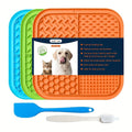 Slow Feeder Licking Pad for Anxiety Relief & Boredom, Peanut Butter Treat Mat, Distraction Tool for Bathing Grooming, Orange Green Blue | Lick Mat for Dogs - product image