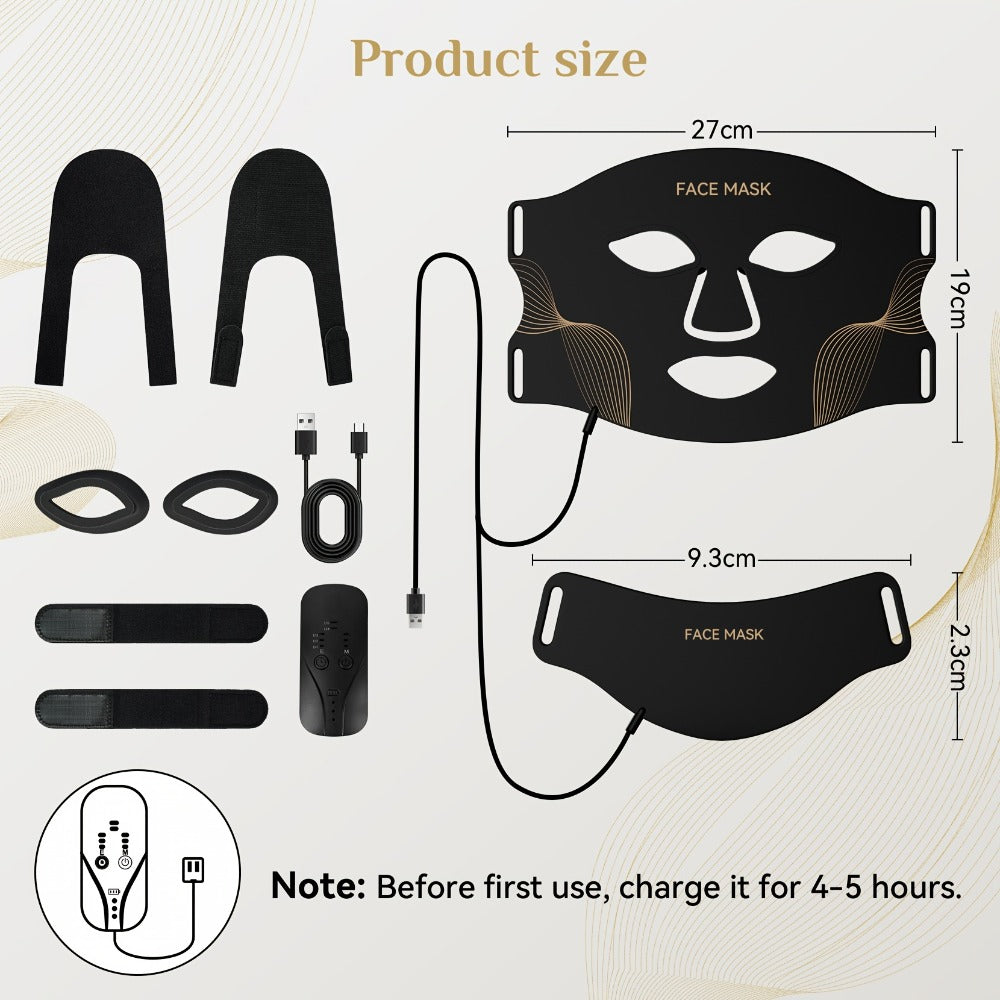 LED Light Therapy Face Mask 7 Color Red Light FDA Cleared Face and Neck Mask for Acne Whitening Anti-Aging Collagen Renewal Hydration Skin Care Home Use Rechargeable Portable - product image 3