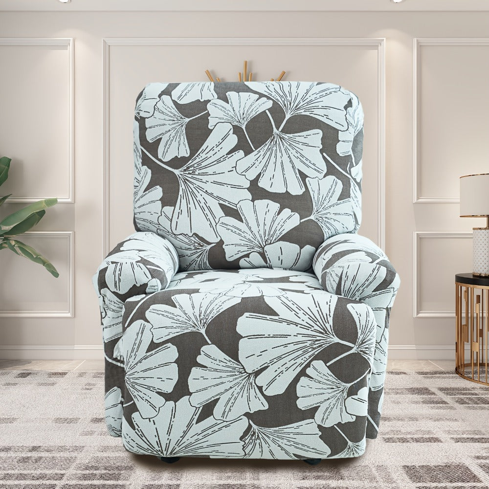 Recliner Slipcover 4pcs Extra Large with Pocket - Spandex Stretch Four Seasons Furniture Protector | Botanical Geometric Prints | Living Room Home Decor Sofa Chair Cover - product image 13