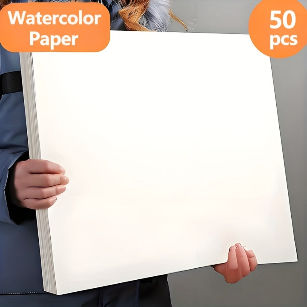 Watercolor Paper 50 Sheets Artist Grade Cold Press for Watercolor Painting DIY Crafts Sketching Available in 11.8x8.2in and 16.5x11.7in for Artists Beginners Students for Everyday Use