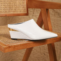1 Pair Of Wedge , Stone Pattern, Blue and Green Wedge Shoes, Large Size Simple, One Foot Pedal, Pointed Toe Deep Mouth, Four Seasons Shoes, European and - product image 3