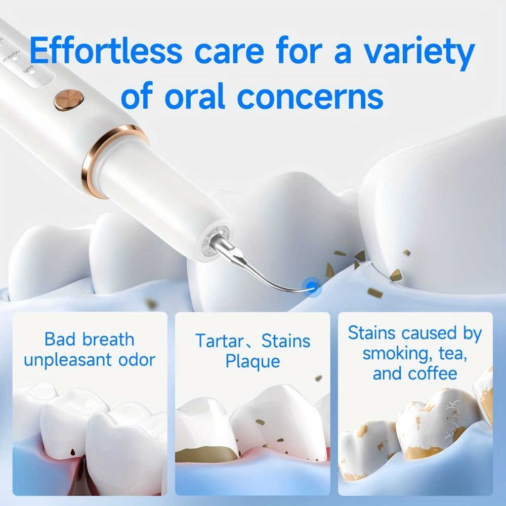 Ultrasonic Tartar Remover Electric Tooth Cleaner 5-Speed IPX6 Waterproof USB Rechargeable Dental Scaler with LED Light Mirror 2 Tips Plaque Stain Removal Tool for Home Oral Care Ad - product image 8
