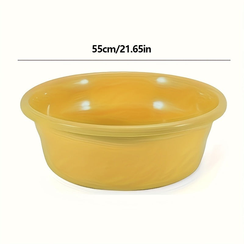 Plastic Wash Basin 12 Quart Stackable Round Tub | Portable Household Washing Bowl for Kitchen, Camping, Face Washing, Fruit & Vegetable Cleaning, Dish Washing & Bottle Rinsing, 4 Colors, Small to Oversized