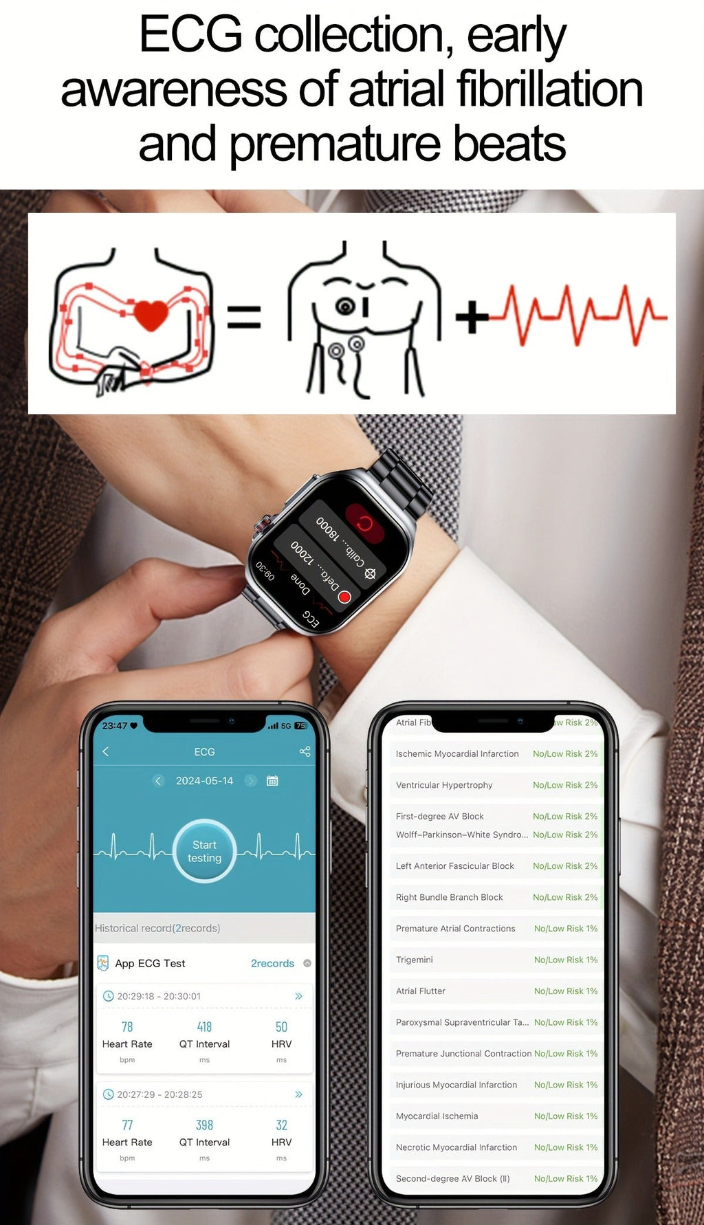 Smartwatch 2.04" Display – Bluetooth 5.3 Calling – 530mAh Battery – NFC – Multi-Sport Modes – Voice Assistant – Menstrual & Weather Forecast – SOS – Magnetic - product image 22