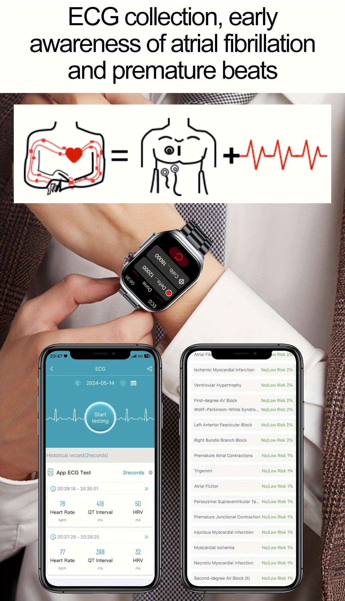 Smartwatch 2.04" Display – Bluetooth 5.3 Calling – 530mAh Battery – NFC – Multi-Sport Modes – Voice Assistant – Menstrual & Weather Forecast – SOS – Magnetic - product image 22