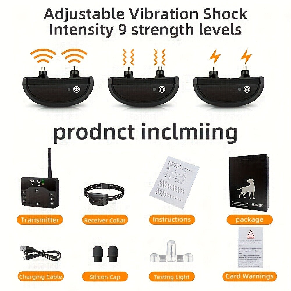 Wireless Dog Fence System with Remote Training Collar – 2.4GHz 800ft Range, 9-Level Adjustable, Containment System for Small Medium Large Dogs, 1/2/3 Dogs - product image 2