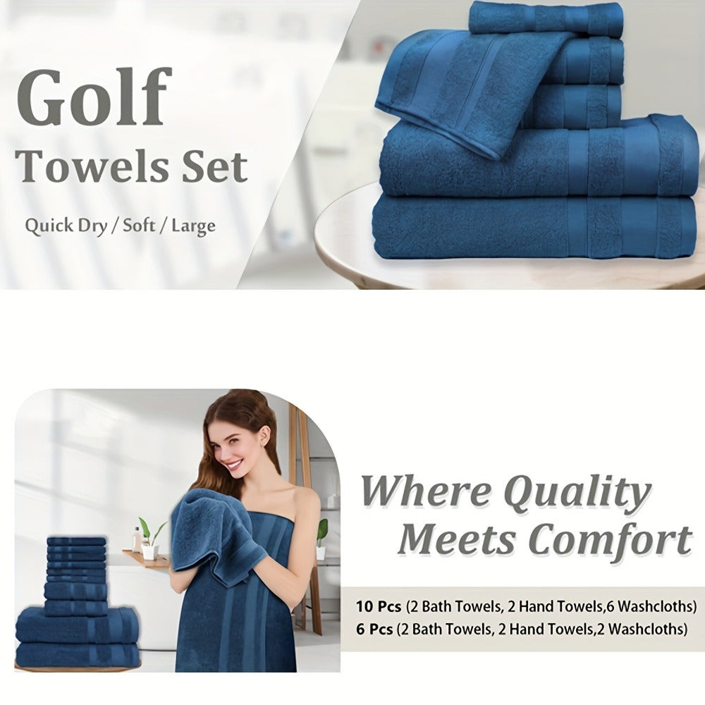 100% Pure Cotton Large Bath Towels for Women & Men, Highly Absorbent Quick Dry Spa Hotel Quality Towels for Bathroom, Bedroom, Gym, Pool & Travel, Soft Fluffy Luxury Towel Sets | Cotton Bath Towel Set 6/10 Piece