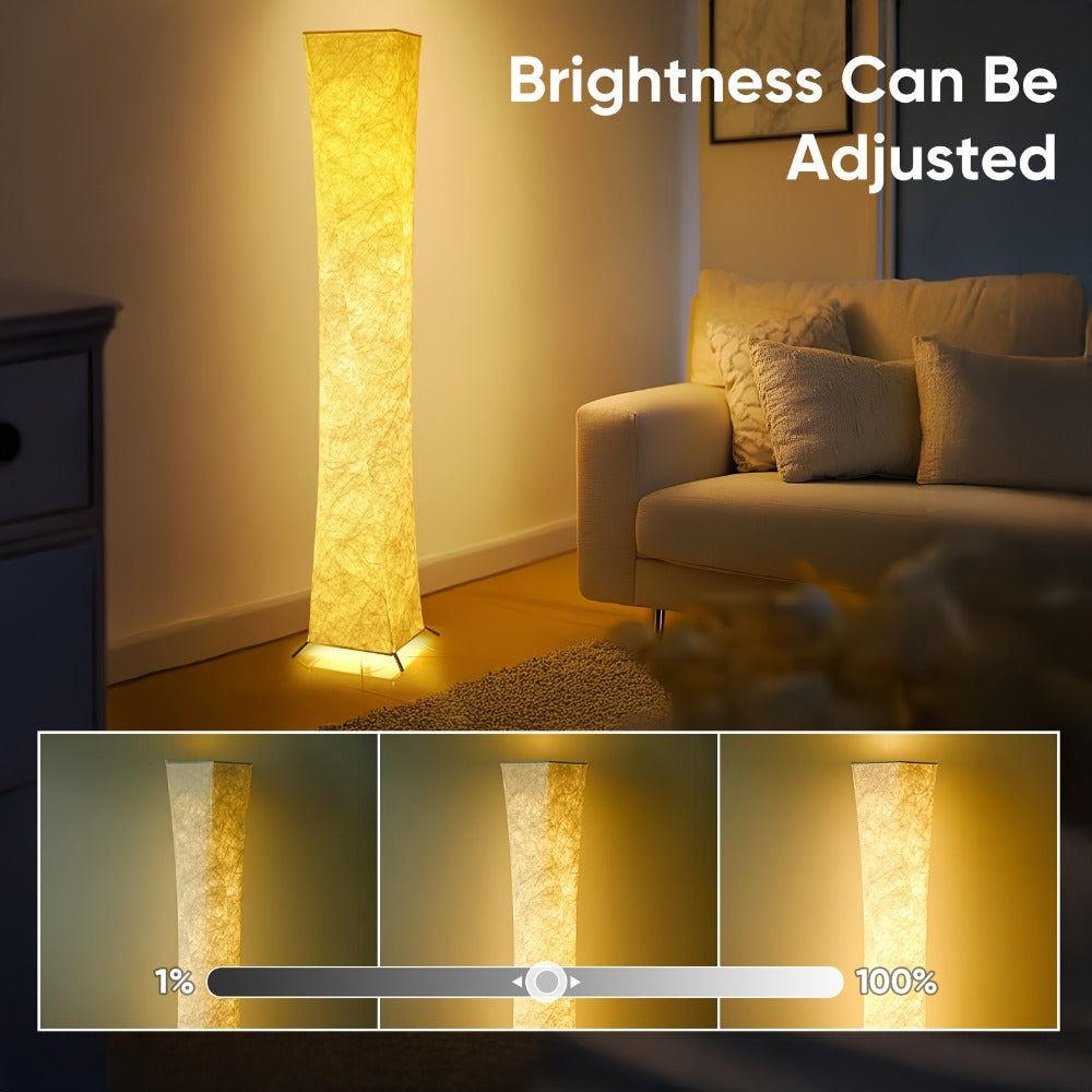 LED Floor Lamp 52 Inch Modern – Adjustable 3000K Warm Light with Remote Control, USB Port, Matte Metal Finish & Tyvek Shade for Bedroom, Living Room & Game Room Space Decor - product image 5