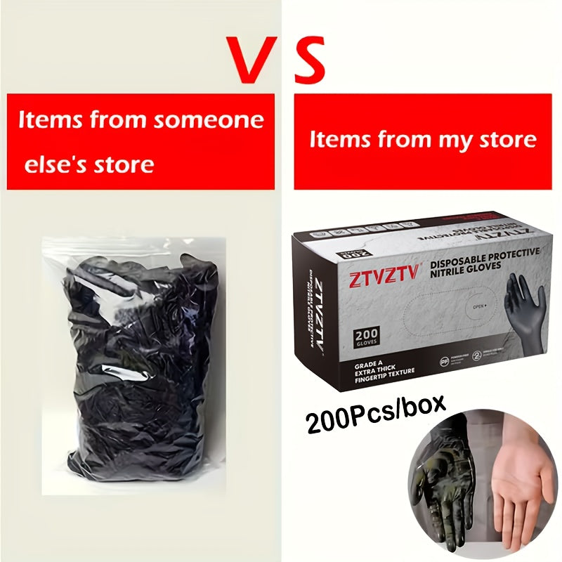 200pcs, Black Nitrile Disposable Gloves, High-Density, Flexible Fit, Chemical Resistant, Industrial-grade Latex-free, Specially Designed For Maintenance Teams - product image 6