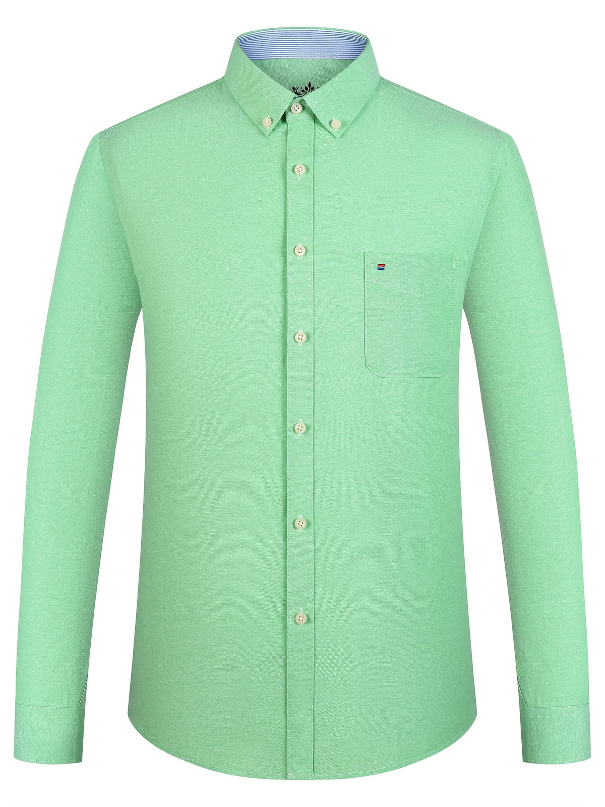 Men's Cotton Blend Dress Shirt, Casual Lapel Collar, Non-Stretch Solid Color, Regular Long Sleeve, Single Breasted Placket, Regular Fit, for Spring/Fall - product image 9
