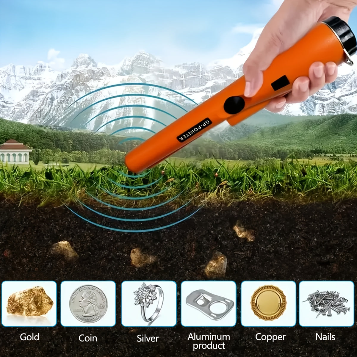 Metal Detector Pinpointer -Handheld Treasure Hunter Wand With Sound & Vibration Alerts For Golden, Silver, Coins & Relics -Ideal For Beach, Yard & Outdoor - product image 5