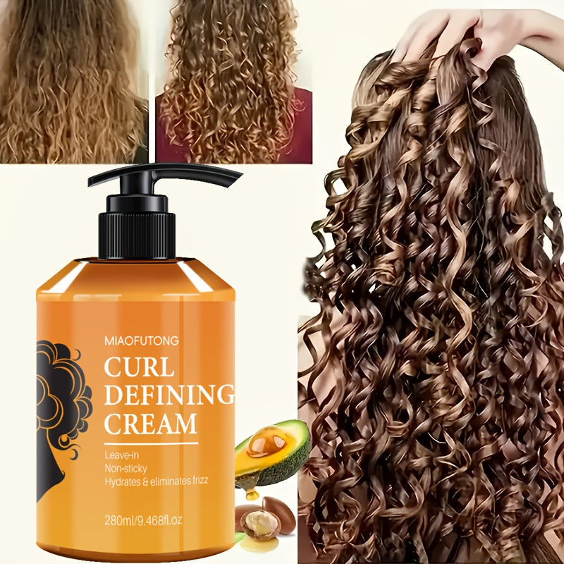 Curl Defining Cream with Argan Oil 280ml Frizz Control Moisture Lock Hydrating Styling Conditioner – Enhances Shine Boosts Volume Heat-Free Curl Definer for Curly Wavy Coily Hair W - product image 11