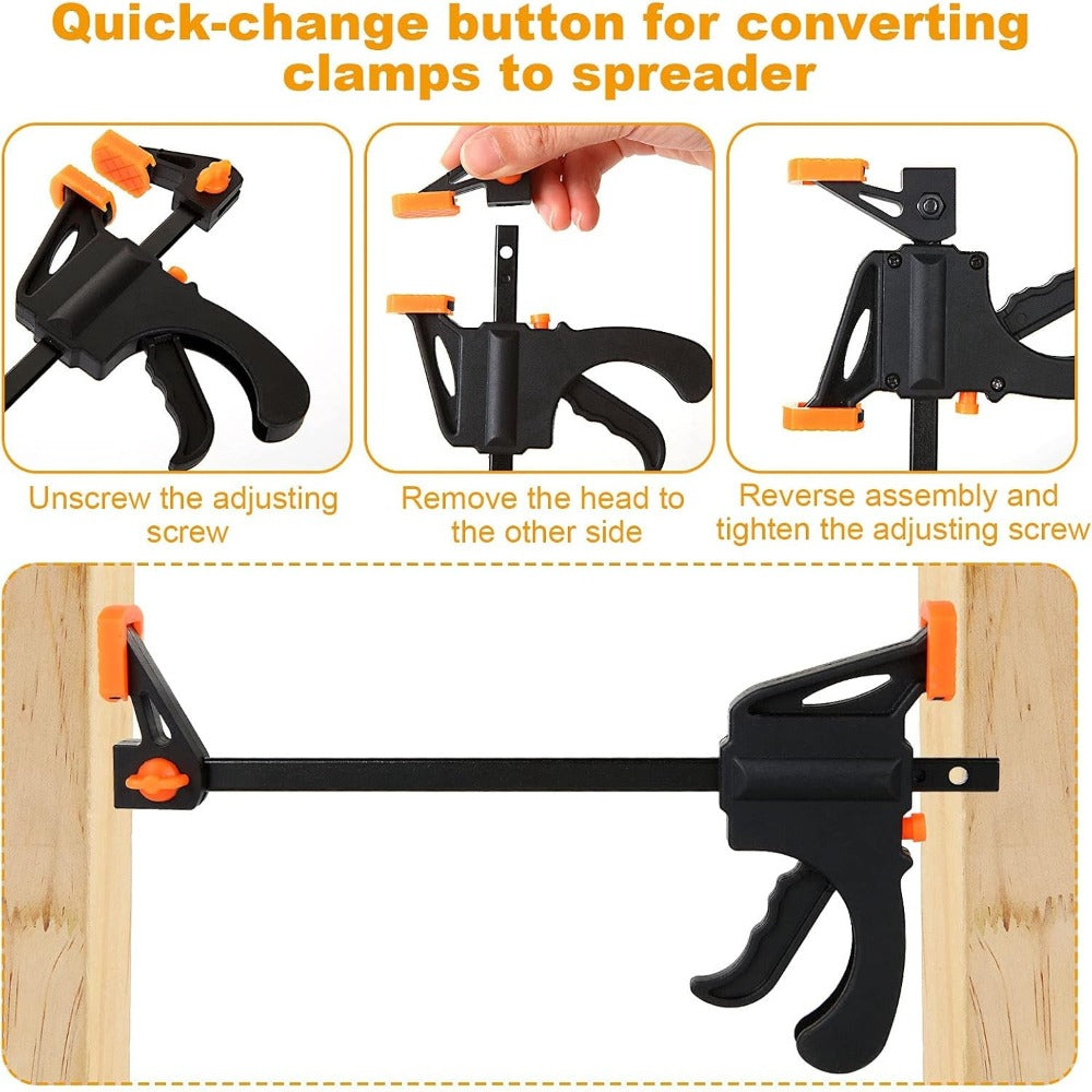 F Clamp Woodworking Quick Clamp Set Ratcheting Bar Clamp with Trigger Handle for Wood Glue DIY Projects - product image 17