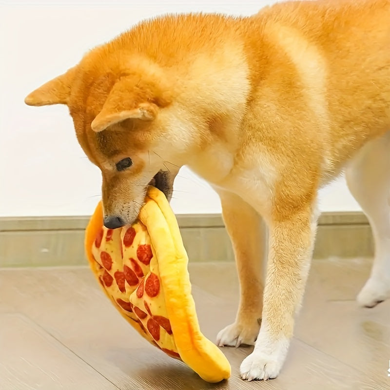 Plush Pepperoni Pizza & Donut Chew Toy for Dogs, Durable Soft Interactive Toy for All Breeds, Fun Food-Shaped Squeaky Dog Gift for Puppies & Adult Dogs - product image 5