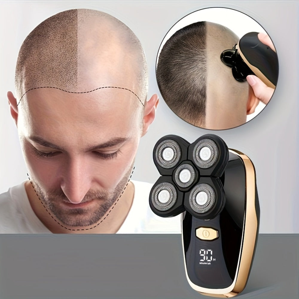 9D Floating Head Electric Razor for Bald Men 5-in-1 Grooming Kit Beard Trimmer Nose Hair Trimmer Facial Cleanser Body Groomer USB Rechargeable Cordless Shaver for Home Travel - product image 13