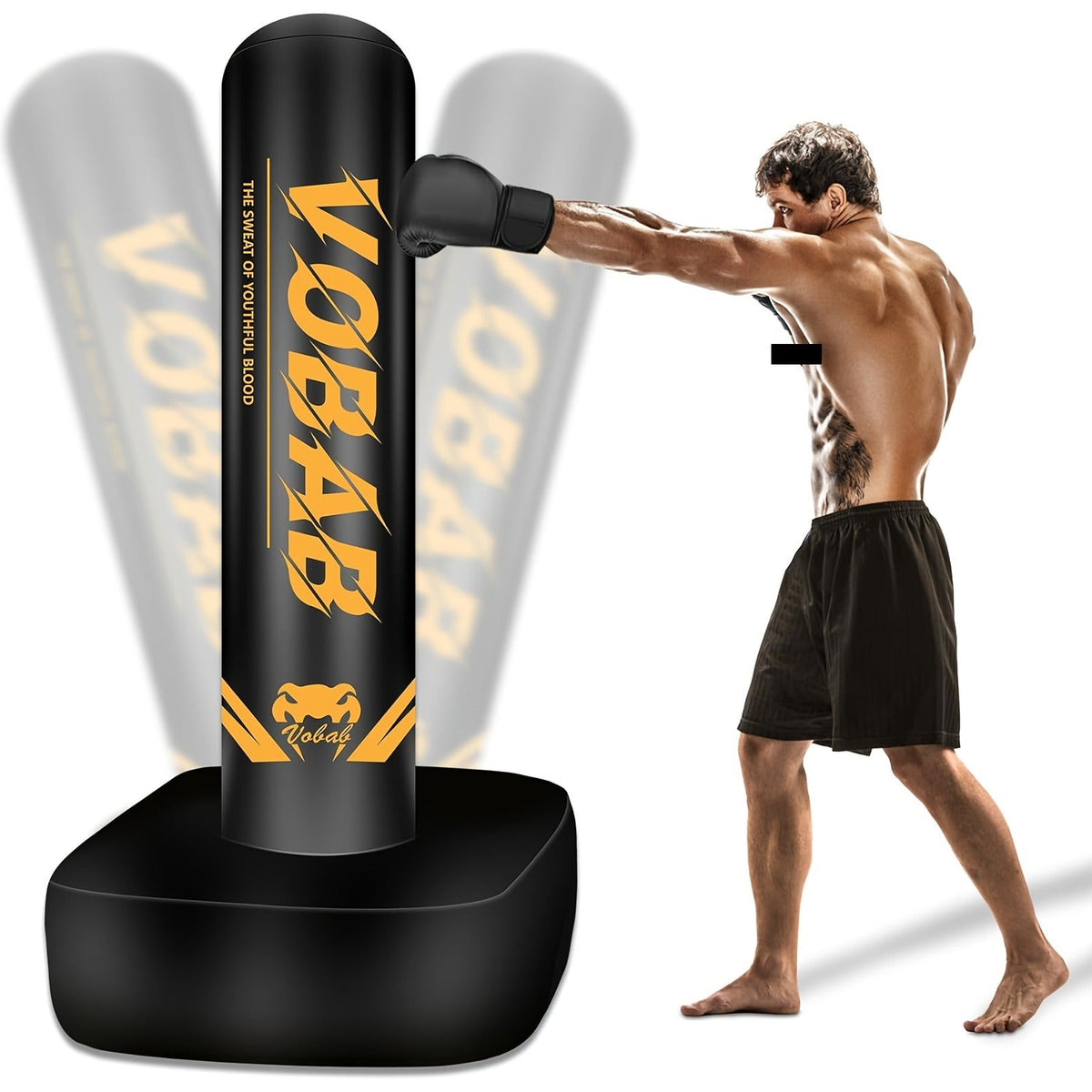 MMA, Muay Thai, Karate & Boxing Training, Men & Women – 70-Inch Freestanding Punching Bag with Stand for Adults
