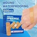 Bulk Wound Care Strips for Home First Aid, Finger Cuts, Skin Wrapping & Everyday Injuries, Discreet Natural Color – 500pcs Adhesive Bandages Flexible - product image
