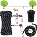 Heavy Duty Reflective Cable Runner, Supports Up to 200lbs, Carry-along Easy Setup for Yard, Park, Camping & Hiking, Black & Blue, Outdoor Dog Run | Overhead - product image 8