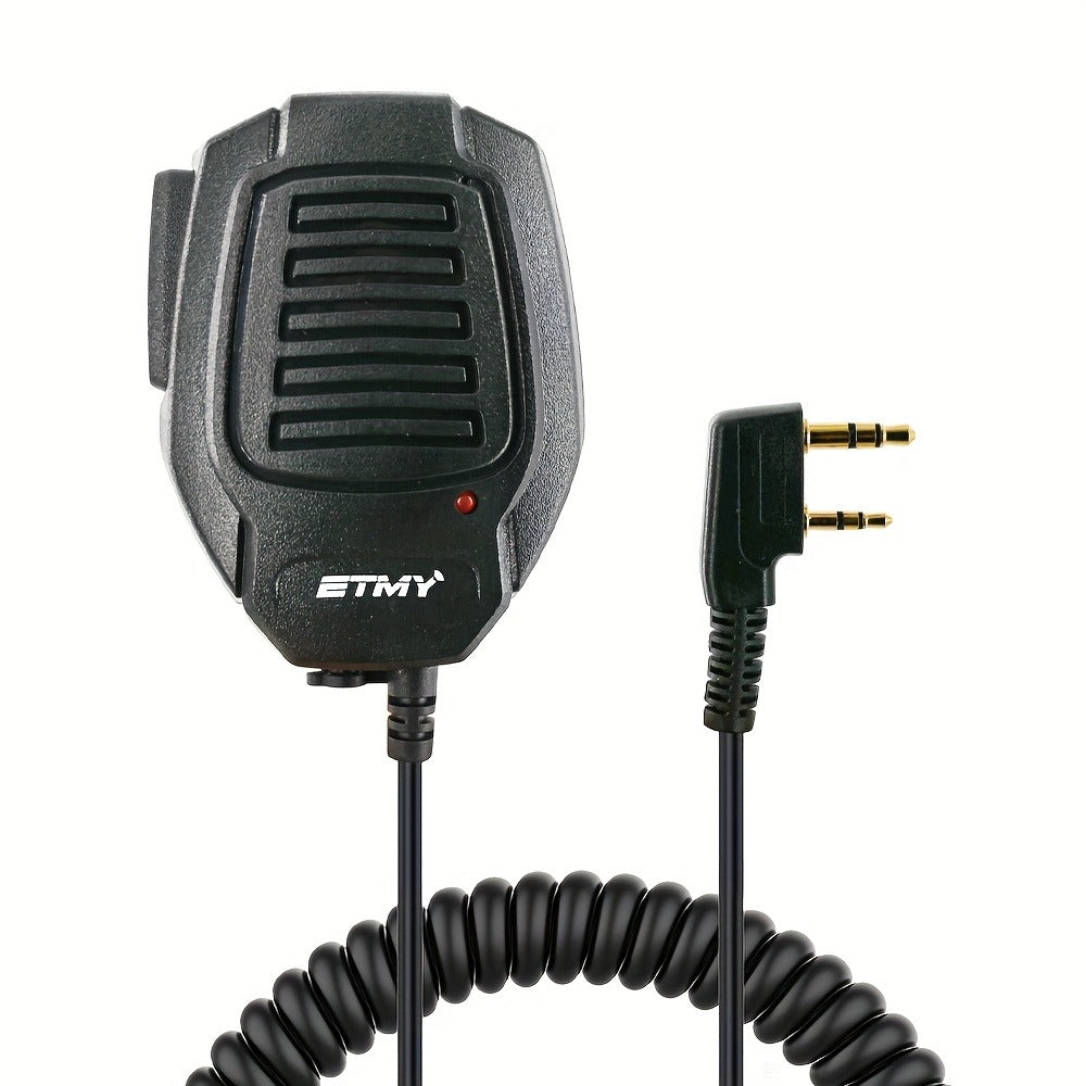 Coiled Cable, 360° Rotating Clip – Walkie Talkie Speaker Mic 3.5mm Jack for Baofeng BF-888S UV-5R & Kenwood TK Series - product image 2