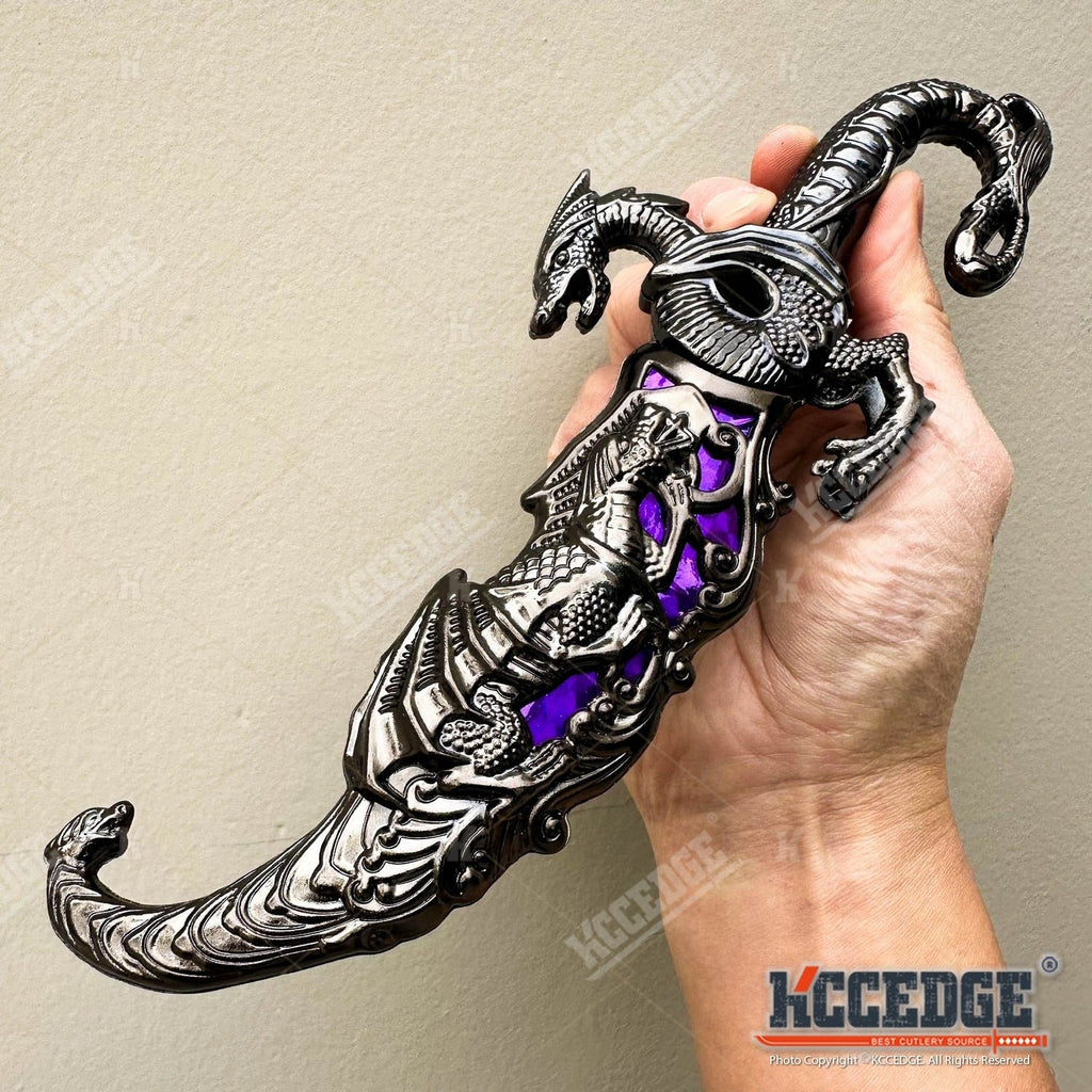 9" Dragon Cosplay Collectible Dagger, 440 Stainless Steel, Historical Replica for Display & Medieval Fair Props – Medieval Fantasy Fixed Blade Knife with - product image