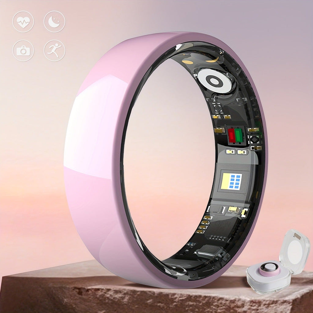 Fitness Tracker Smart Ring | Men & Women Sizes 7 | IP68 Waterproof, Sleep & Step Monitor, Crystal Charging Case, Stainless Steel | 13 - product image 22