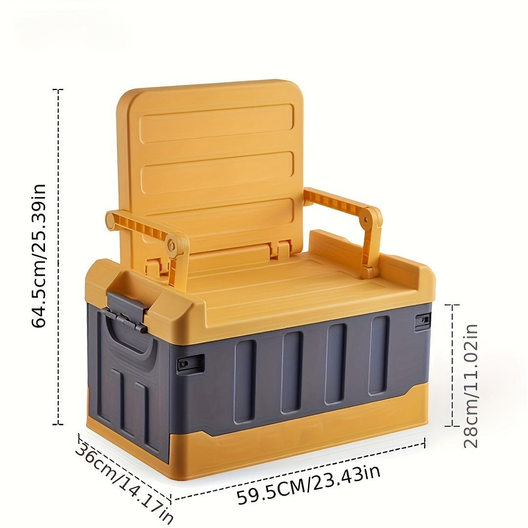 Foldable Outdoor Fishing Seat, Lightweight Ergonomic Design for Hiking, Travel, Car Trips & Outdoor Adventures, Optional Waterproof Bag Included – Portable Camping Stool with Backrest & Storage Compartments
