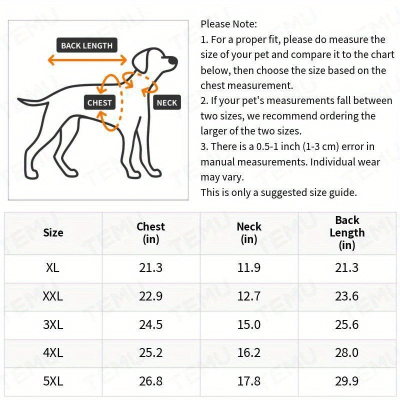 High Neck Dog Coat Warm Pullover – 4XL – Solid Color Woven Polyester Pet Jacket, Machine Washable, All-Season Fall & Winter Dog Apparel for Small Medium Large - product image 6