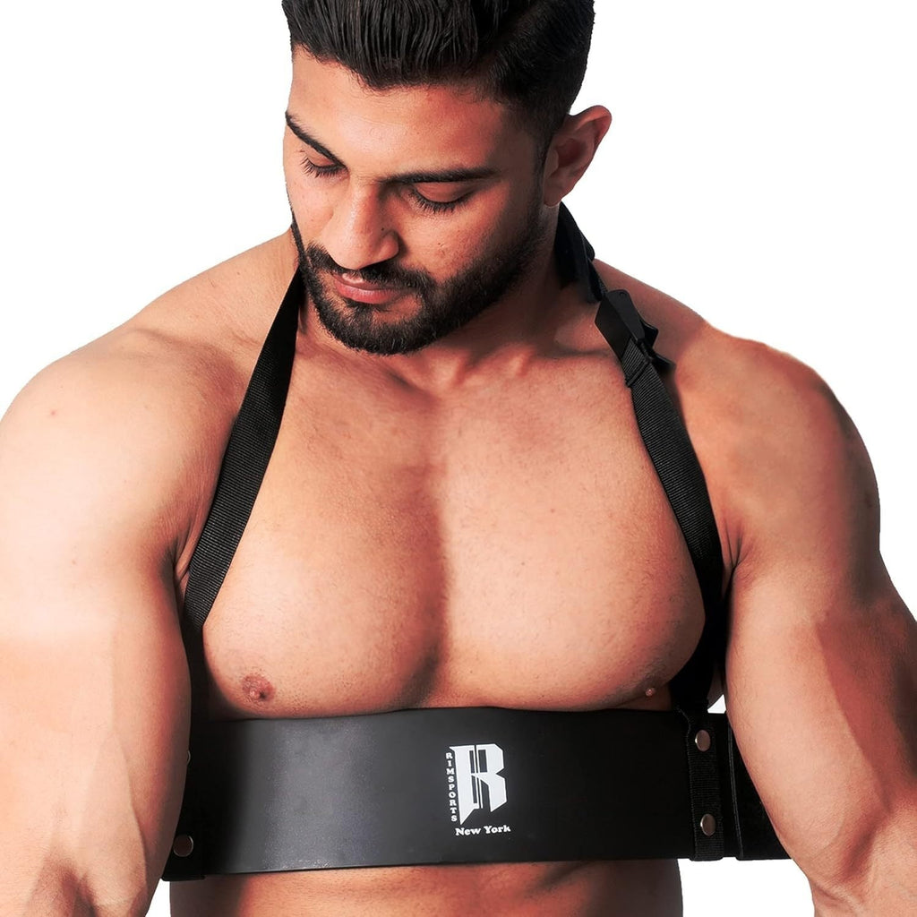Heavy Duty Aluminum Bicep Curl Isolator, Adjustable Strap with Neck & Elbow Pads, Travel-friendly Preacher Curl Alternative for Home Gym – Arm Blaster for - product image 2