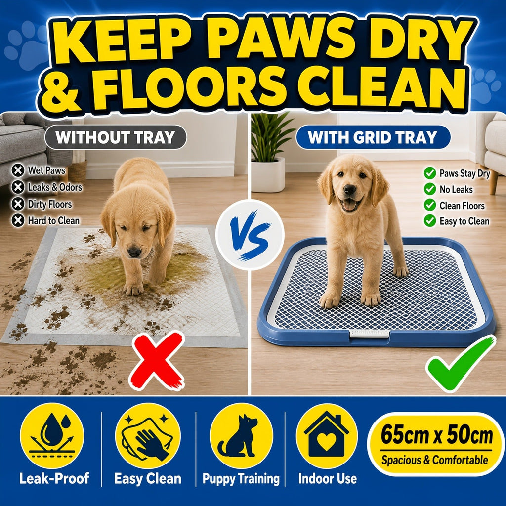 Indoor Dog Potty Tray with Removable Grating – Leak-Proof Puppy Training Toilet, Washable Pee Pad Holder for Apartments, Easy Clean Dog Bathroom, 7 Colors - product image 3