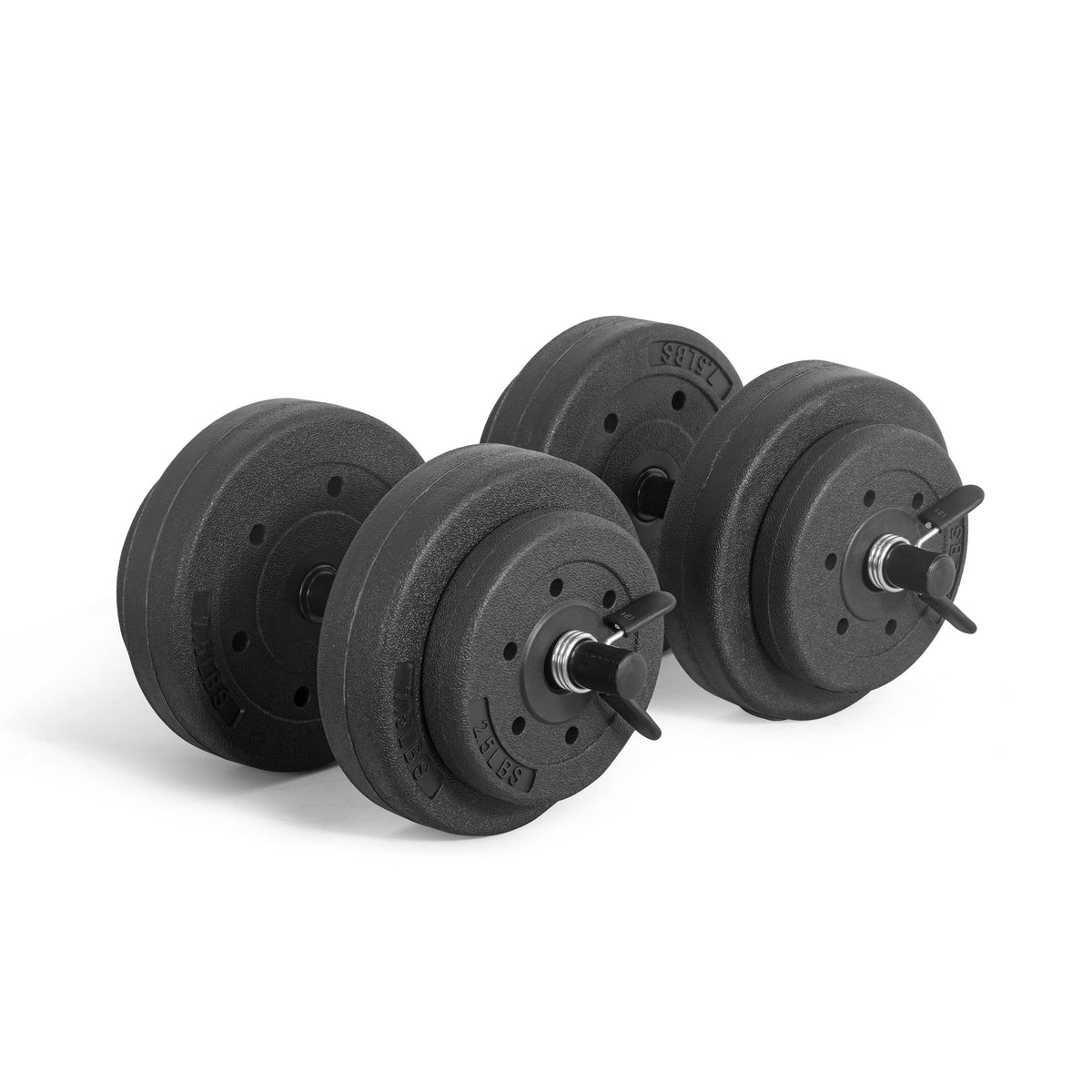 Vinyl Dumbbell Set 40LB All-Purpose with 2.5LB & 7.5LB Weights and Spring Collars for Strength Training & Home Gym Workouts for Everyday Use