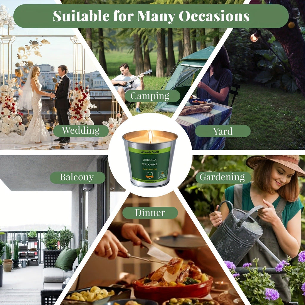 Citronella Candles Set 4 Pack Outdoor Indoor Bug Repellent Candles for Patio BBQ Garden Yard Camping Party Deck Holiday Gift Fall Candles Mosquito Repellent - product image 3