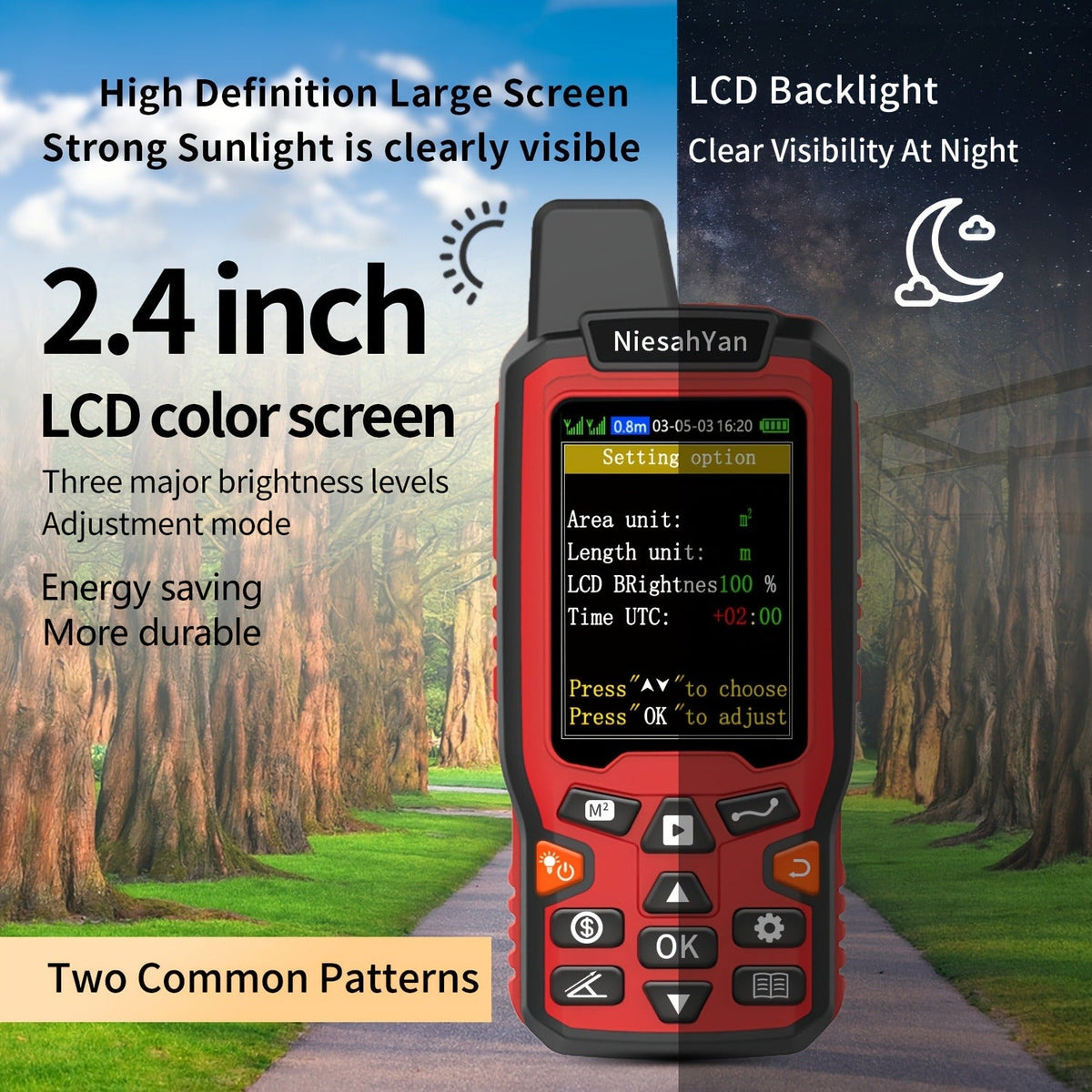 Handheld GPS Land Surveying Equipment | ZL180 | High-Precision 2.4" LCD Area Measuring Tool for Farmland, Forest, Ranch & Mining - product image 2