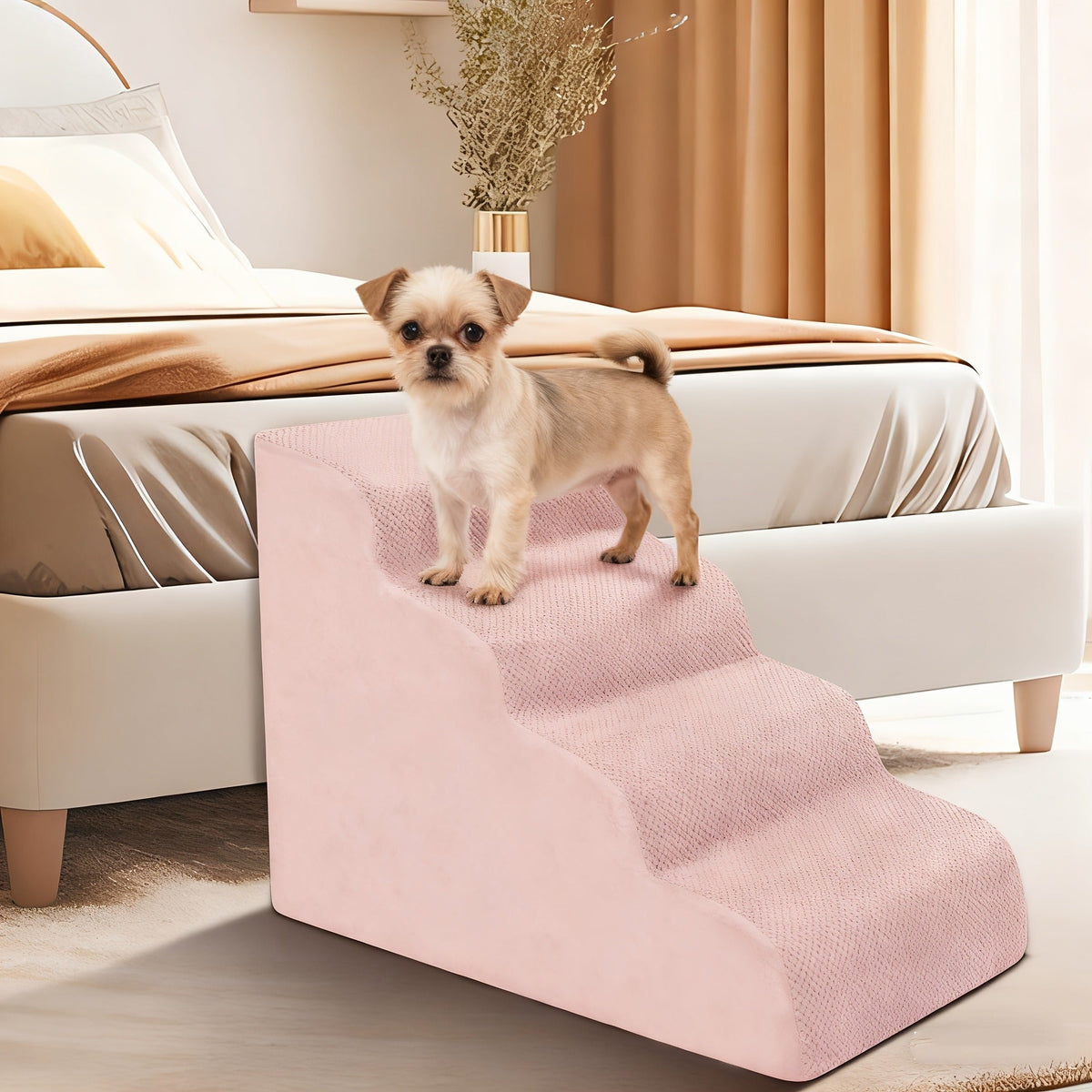 Dog Stairs for High Beds & Sofa – Extra Wide Foam Pet Steps with Non-Slip Bottom, Soft Cushioned Dog Ramp for Couch, Ideal for Small Dogs, Senior & Injured - product image 17