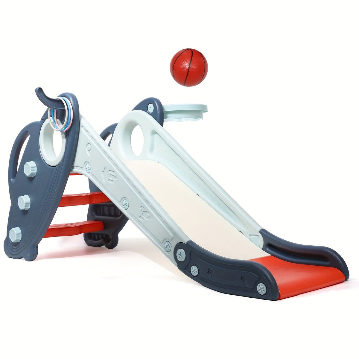 Foldable Toddler Slide for Indoor & Outdoor | Kids Home Climbing Play Set, Birthday Gift for Boys & Girls | Non-Slip Steps, Safe Handrail, Anti-Slip Mat, Extra-Long Buffer Slide
