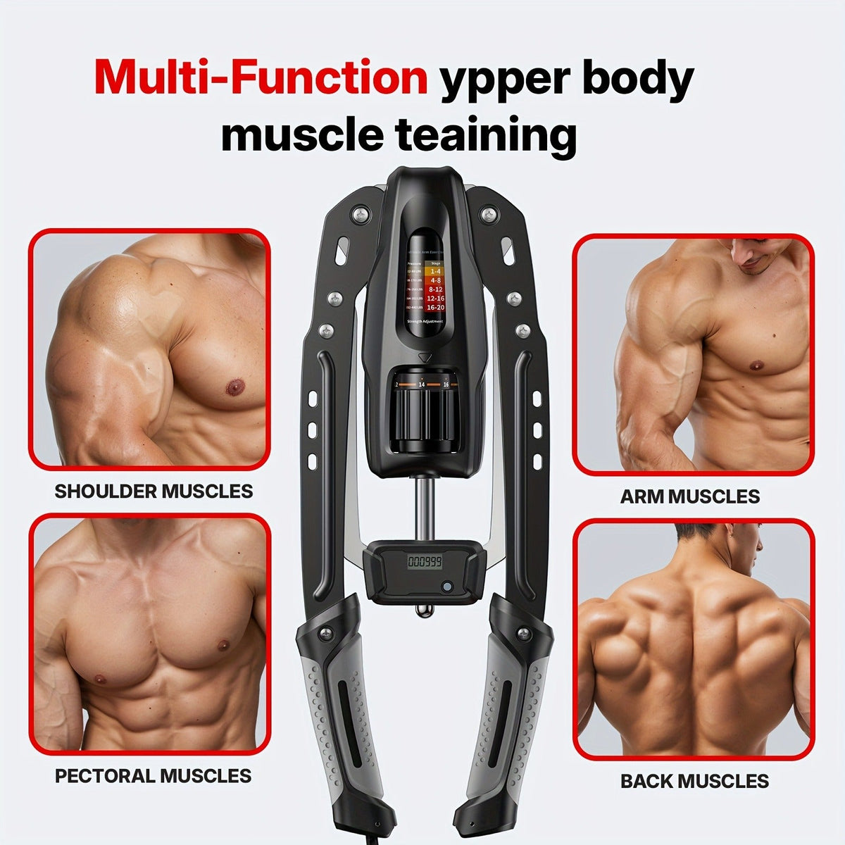 Chest Expander Twister Arm Exerciser 22-440LB Hydraulic Adjustable Resistance Shoulder Muscle Training Fitness Equipment for Home Gym for Everyday Use