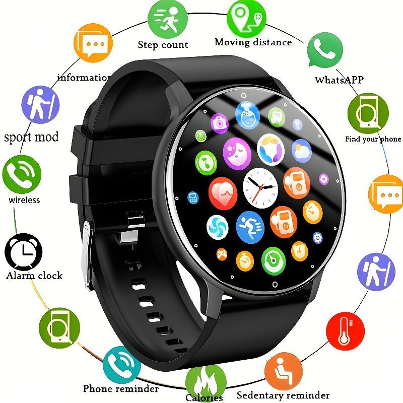 Fitness Tracker Smartwatch for Men & Women | 1.28" Display, Sleep Monitor, Step Counter, Distance Tracker, Running & Gym